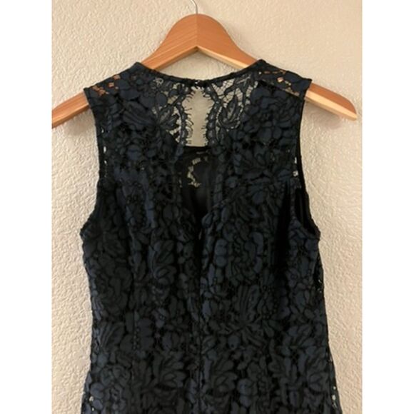 Banana Republic Navy Lace Tank Dress Keyhole Back Women's Size 2 - Picture 4 of 4